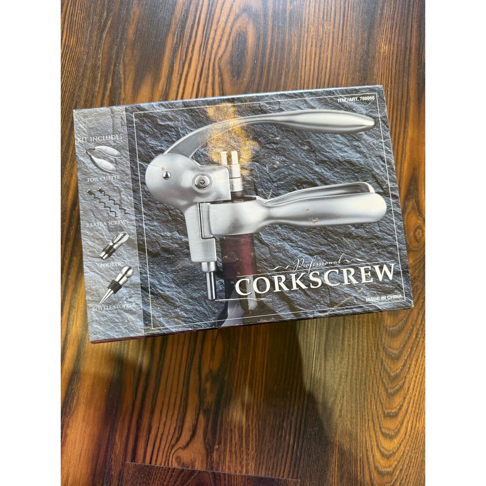 Professional Corkscrew Kit with Foil Cutter, Bottle Stopper, Pourer and Screws